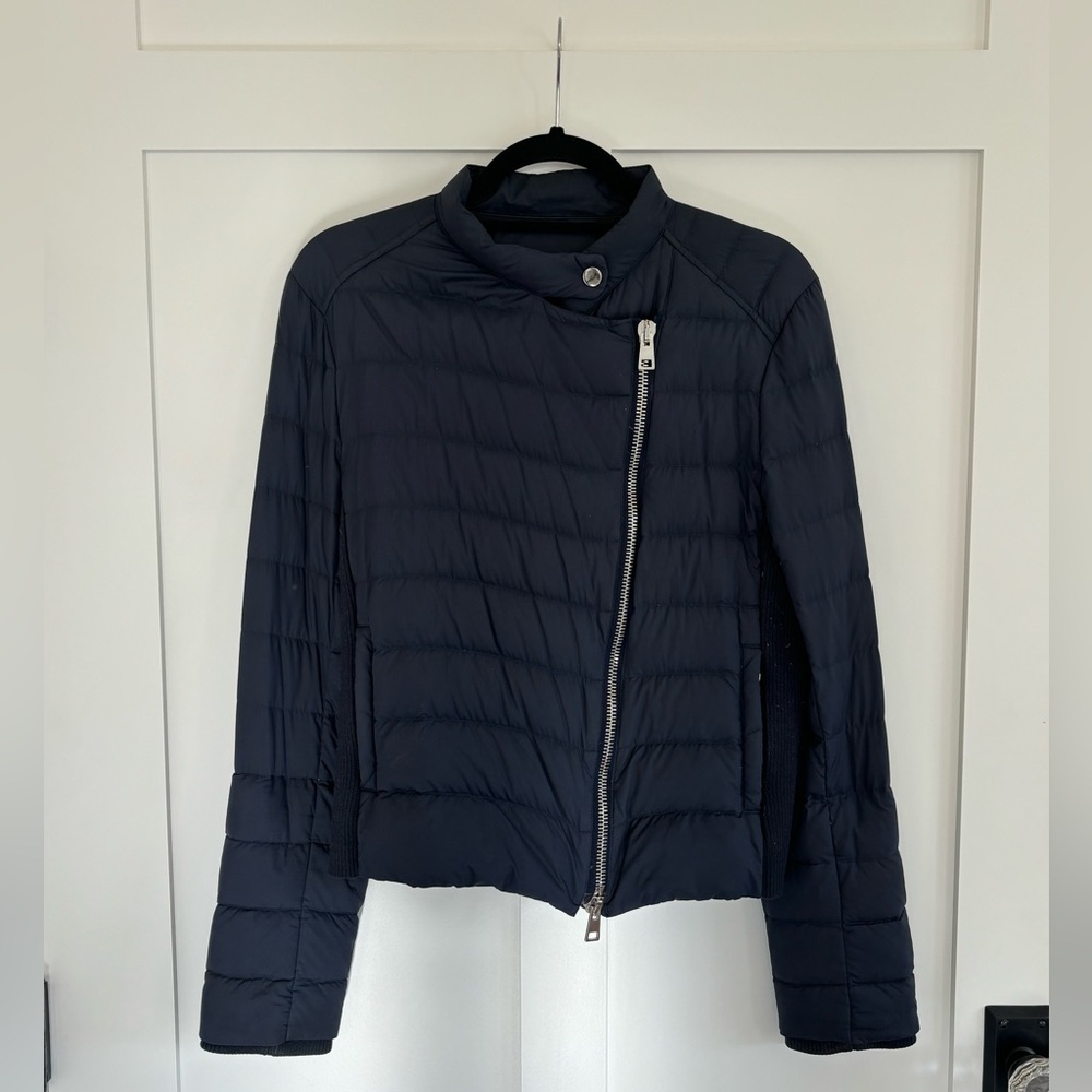 Theory Down Puffer / Tech Jacket, Navy Blue, Size Medium, Transitional Jacket